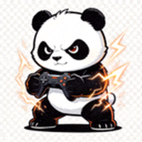 熊猫电竞官方Logo - 一只可爱的熊猫戴着电竞耳机